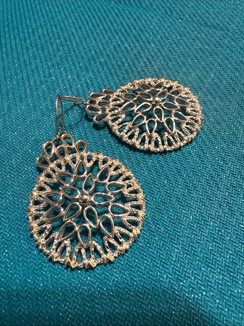 Silver Filigree Openwork Drop Earrings - Women's Jewelry